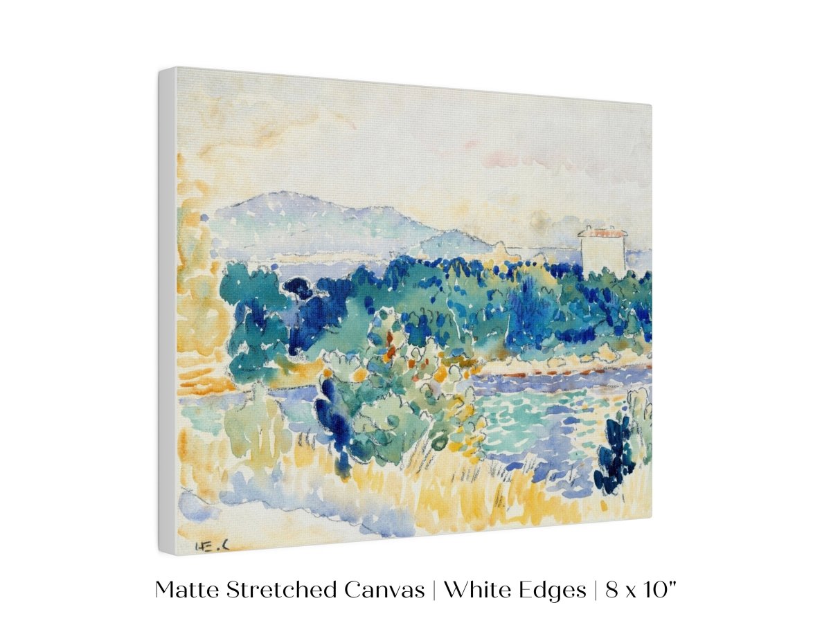 Meditteranean Landscape with a White House | P66 - Single Art Prints - Piccolo Fiore Prints