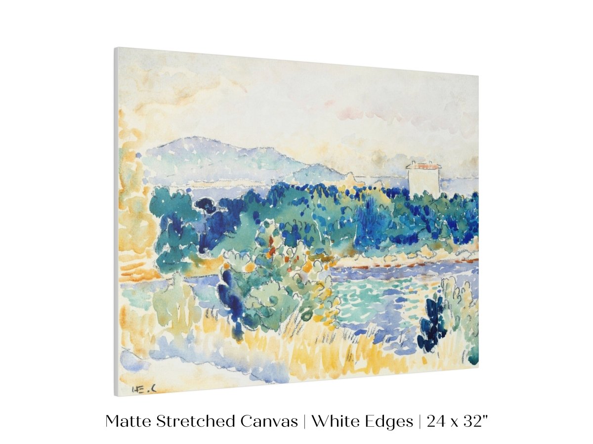Meditteranean Landscape with a White House | P66 - Single Art Prints - Piccolo Fiore Prints