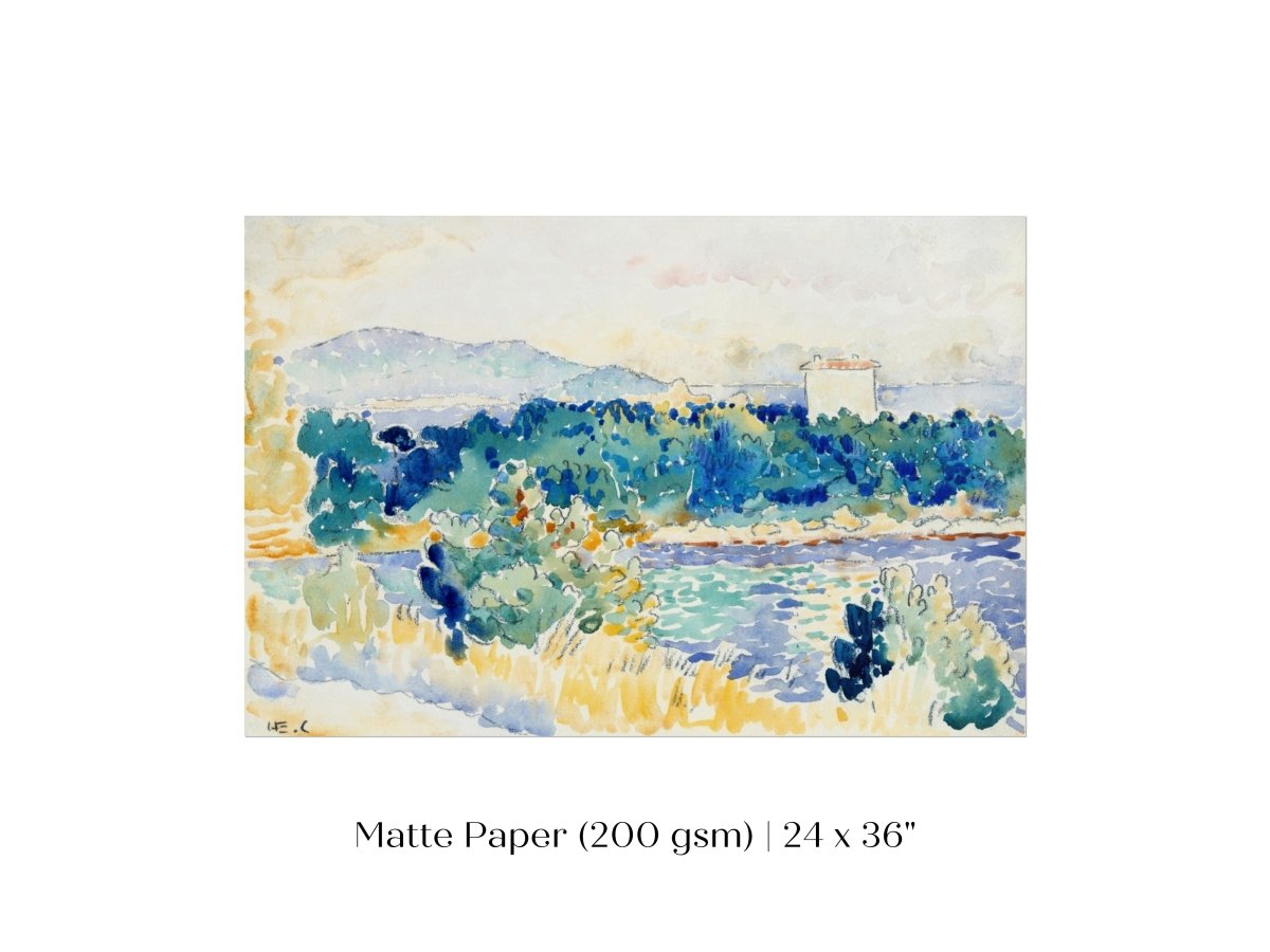 Meditteranean Landscape with a White House | P66 - Single Art Prints - Piccolo Fiore Prints