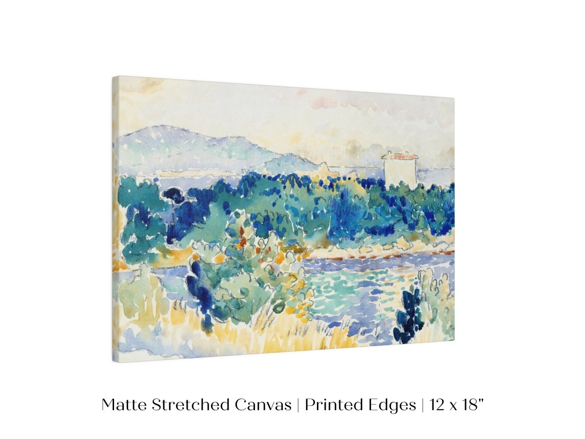 Meditteranean Landscape with a White House | P66 - Single Art Prints - Piccolo Fiore Prints