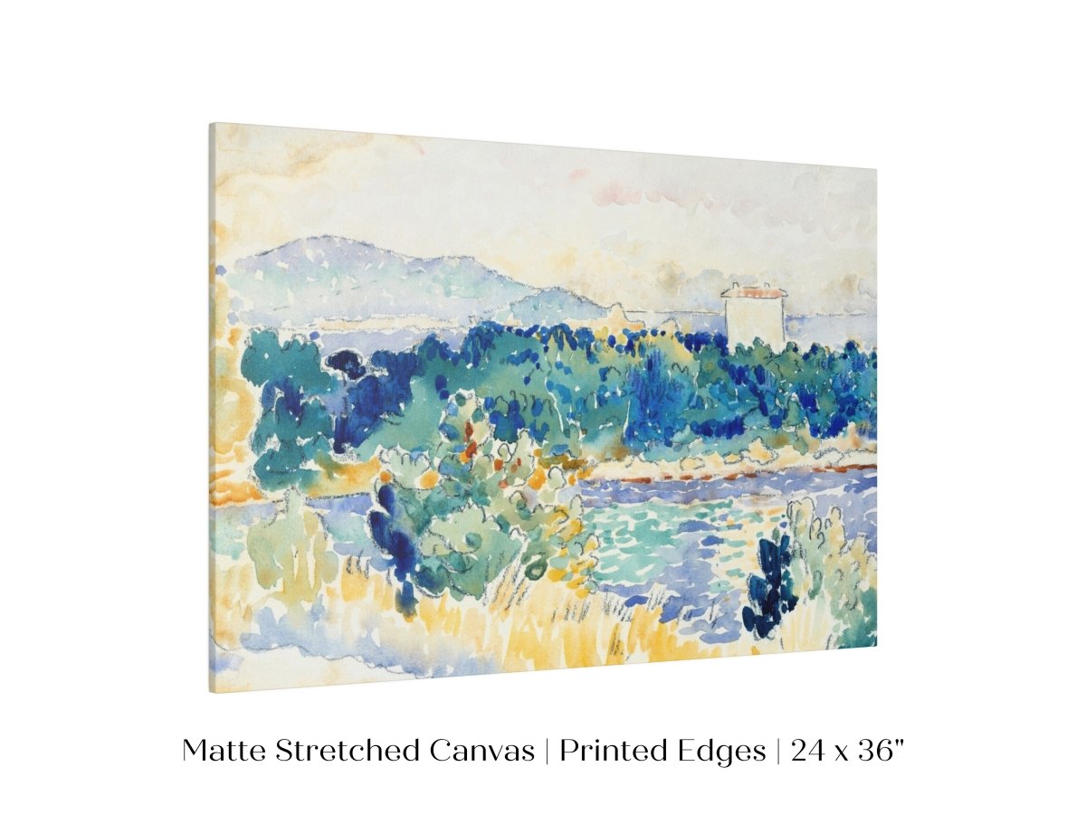 Meditteranean Landscape with a White House | P66 - Single Art Prints - Piccolo Fiore Prints