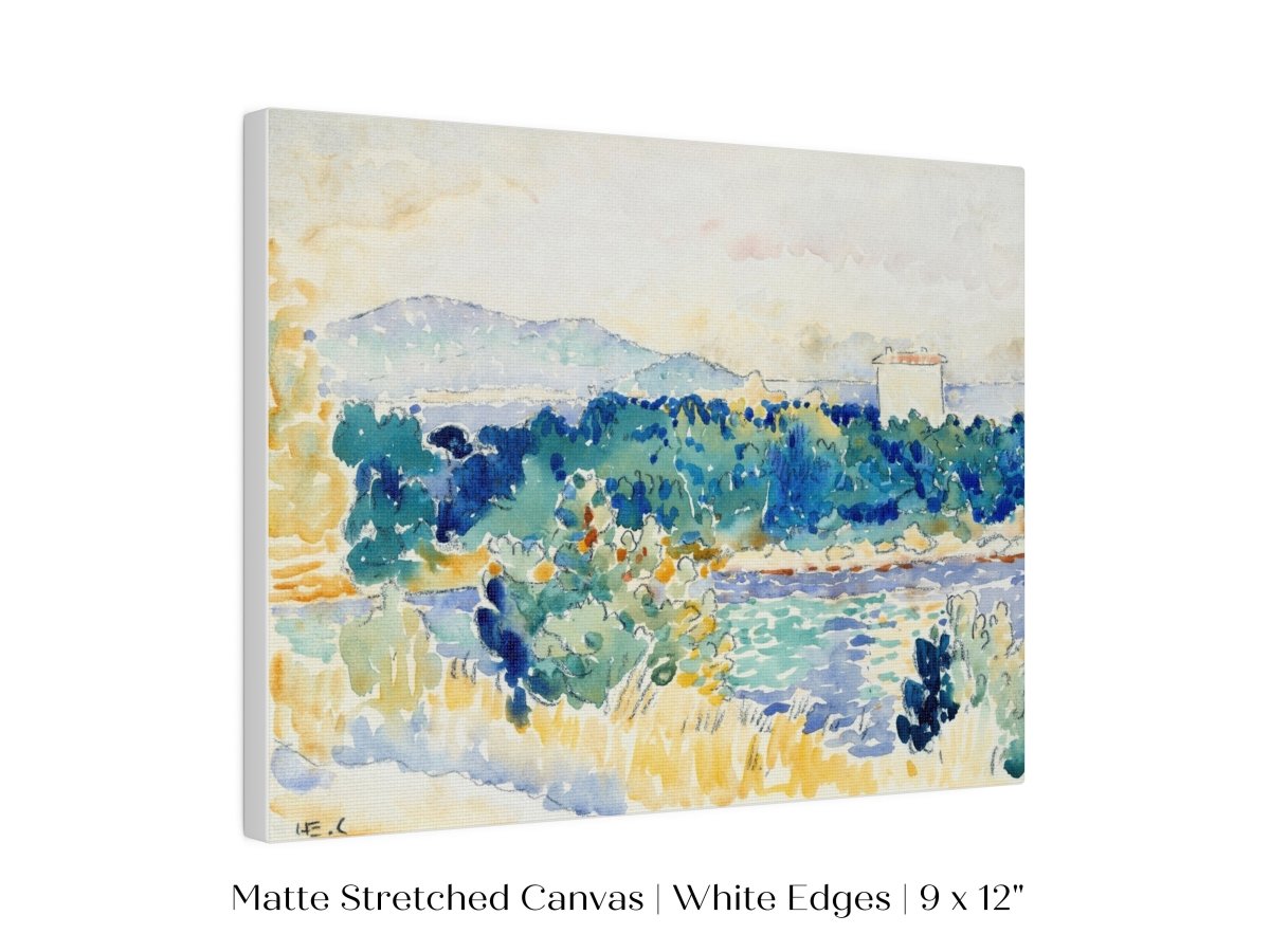 Meditteranean Landscape with a White House | P66 - Single Art Prints - Piccolo Fiore Prints