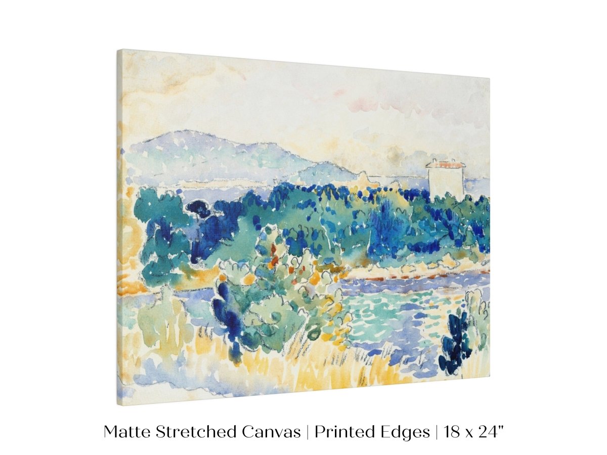 Meditteranean Landscape with a White House | P66 - Single Art Prints - Piccolo Fiore Prints
