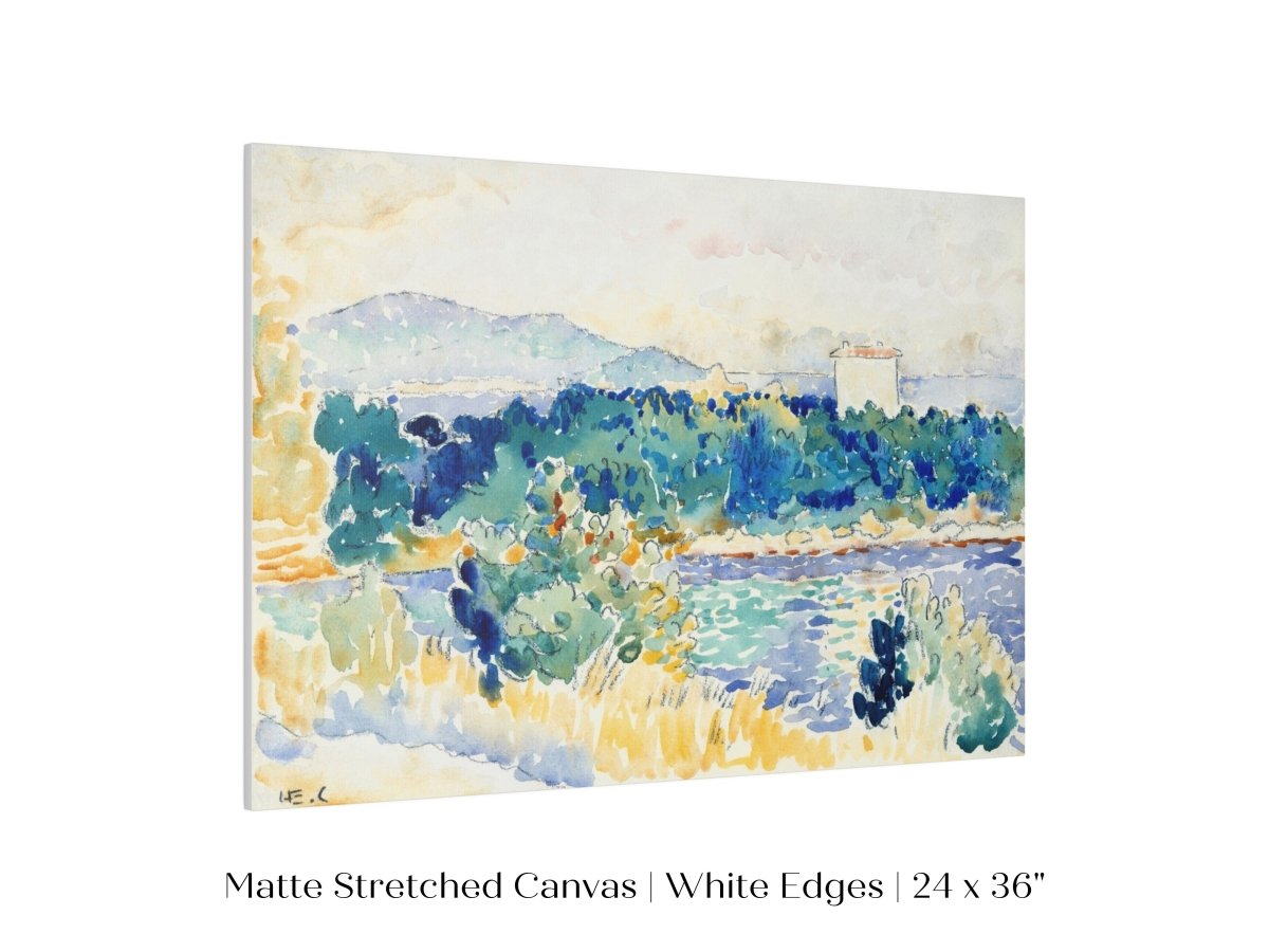 Meditteranean Landscape with a White House | P66 - Single Art Prints - Piccolo Fiore Prints