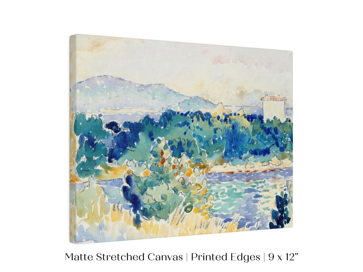 Meditteranean Landscape with a White House | P66 - Single Art Prints - Piccolo Fiore Prints