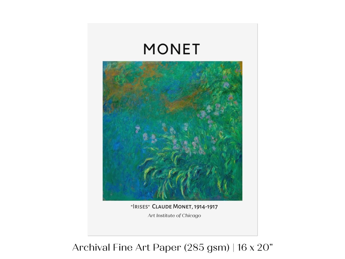 Monet Irises Exhibition Poster | P1 - Single Art Prints - Piccolo Fiore Prints