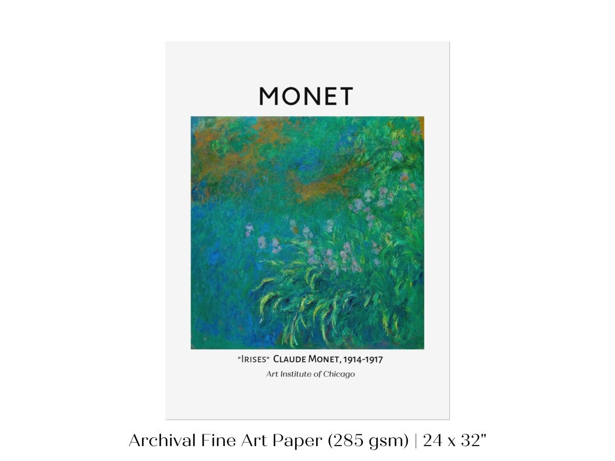 Monet Irises Exhibition Poster | P1 - Single Art Prints - Piccolo Fiore Prints