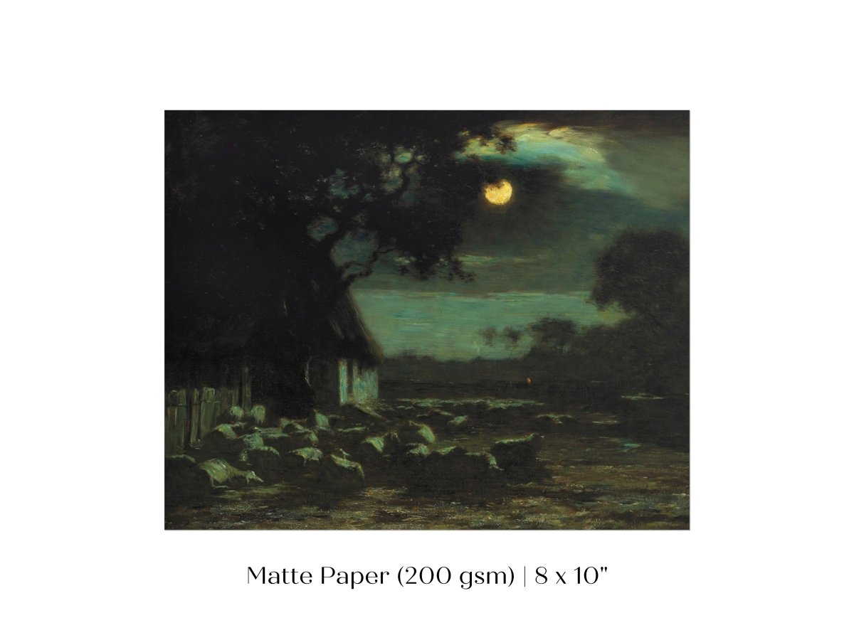 Moonlit Sheepyard | P195 - Single Art Prints - Piccolo Fiore Prints