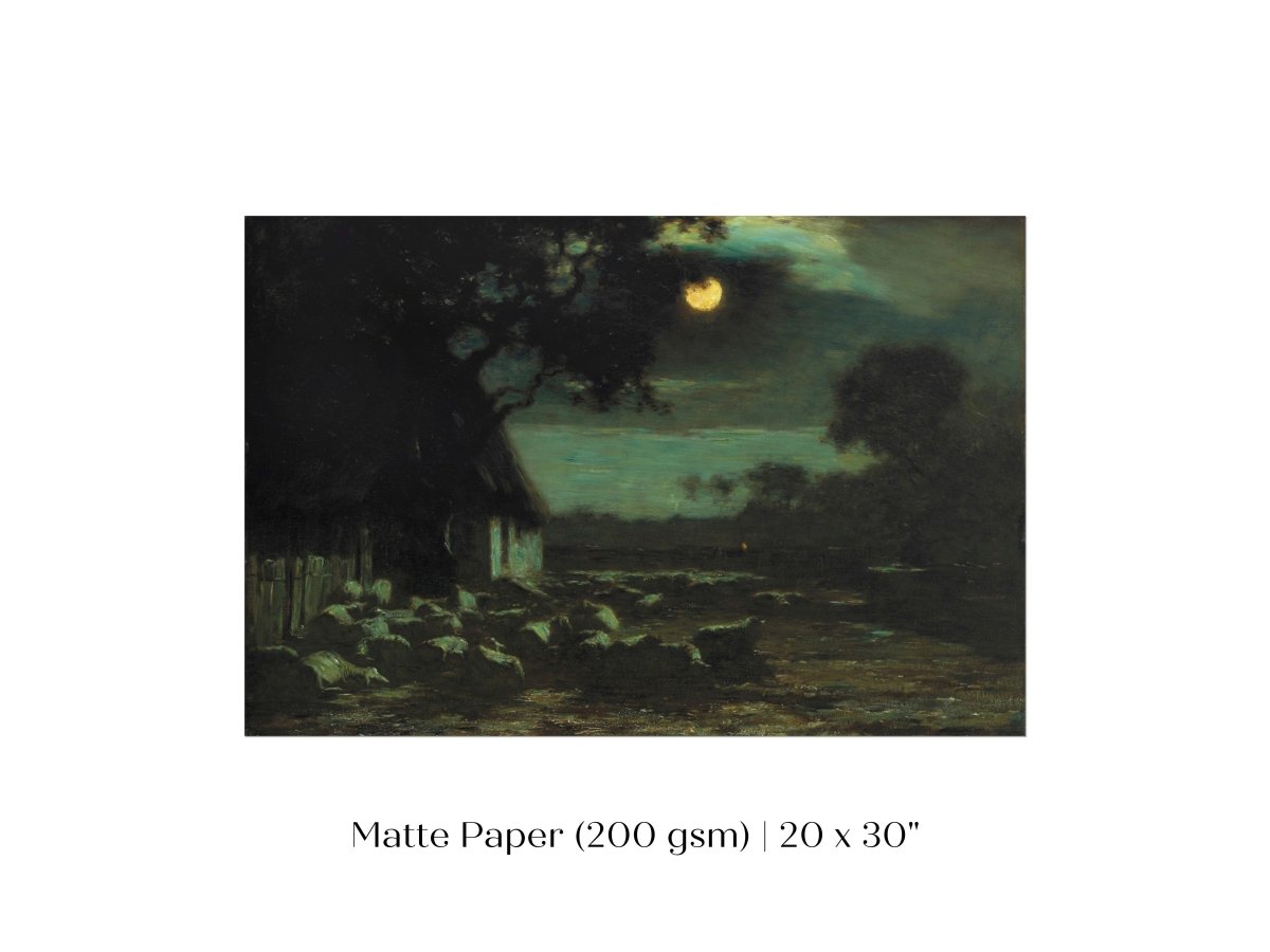 Moonlit Sheepyard | P195 - Single Art Prints - Piccolo Fiore Prints