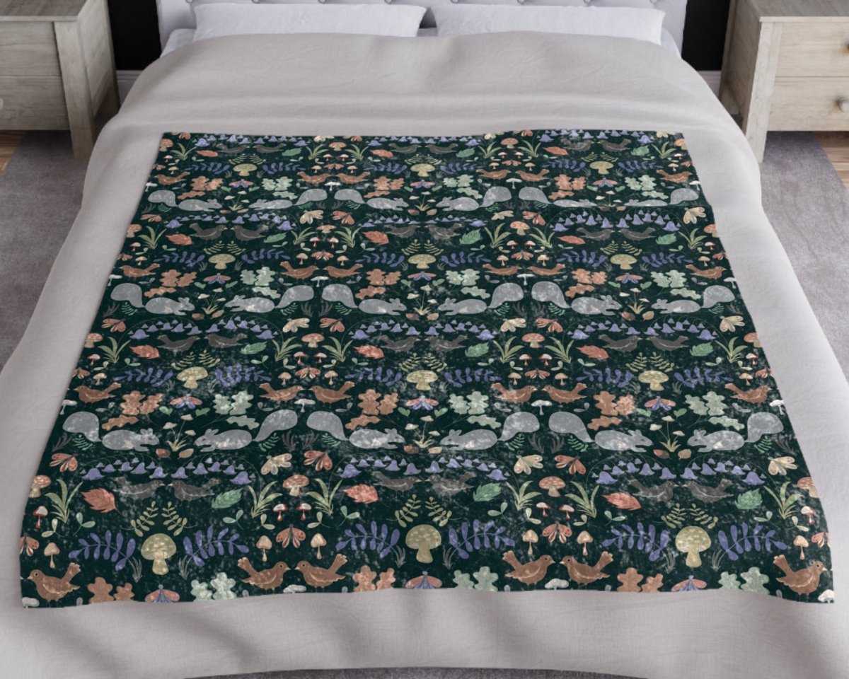 New Forest Inhabitants | Crushed Velvet Blanket - Crushed Velvet Blanket - Piccolo Fiore Prints