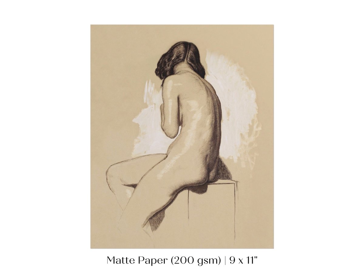Nude Study From Behind | P143 - Single Art Prints - Piccolo Fiore Prints