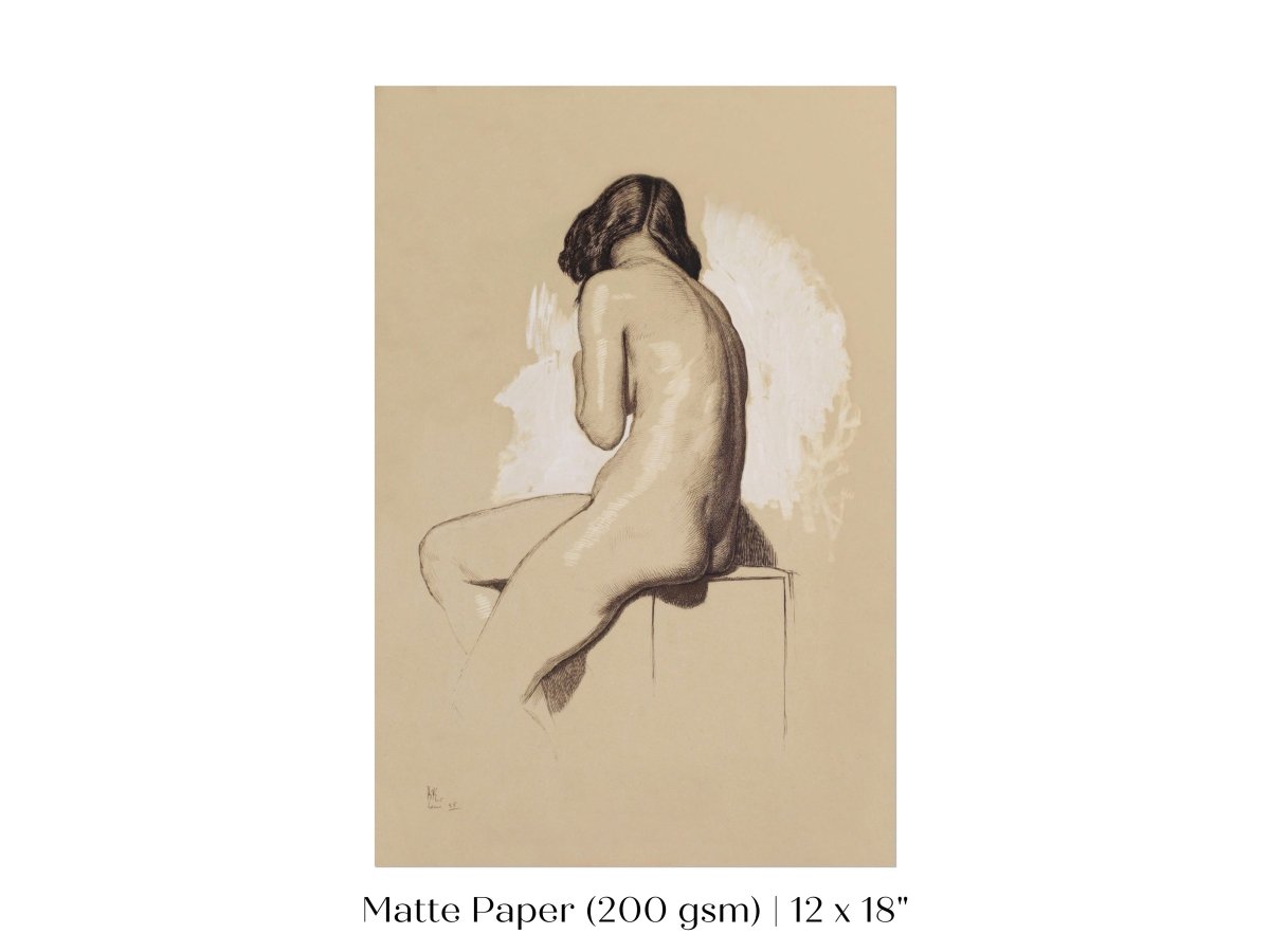 Nude Study From Behind | P143 - Single Art Prints - Piccolo Fiore Prints