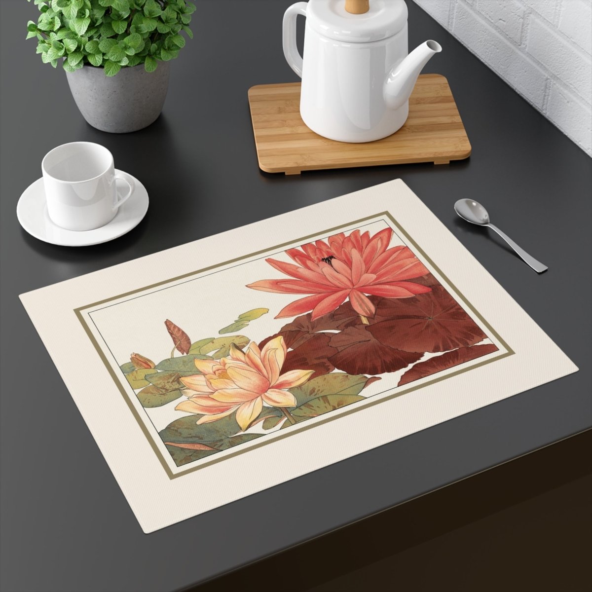 Nymphaea Lotus | Placemat - Cotton Twill Placemat - Piccolo Fiore Prints
