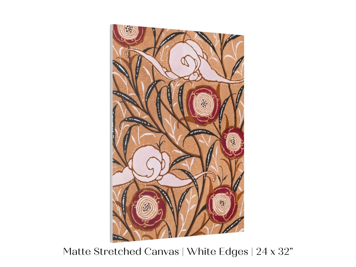 Oriental Art Nouveau Textile Stencil | P260 - Single Art Prints - Piccolo Fiore Prints