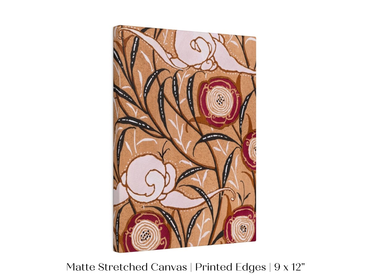 Oriental Art Nouveau Textile Stencil | P260 - Single Art Prints - Piccolo Fiore Prints