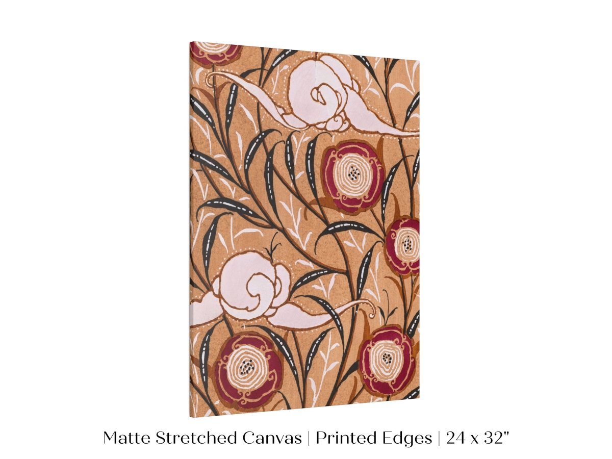 Oriental Art Nouveau Textile Stencil | P260 - Single Art Prints - Piccolo Fiore Prints