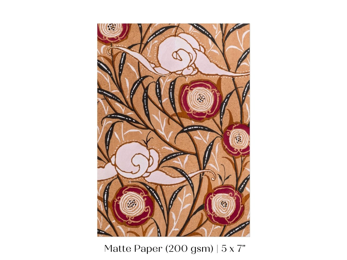 Oriental Art Nouveau Textile Stencil | P260 - Single Art Prints - Piccolo Fiore Prints