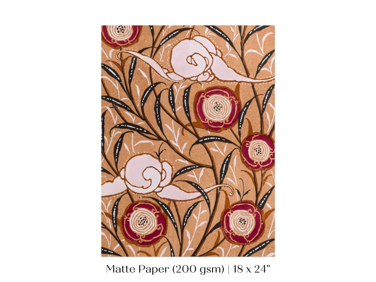 Oriental Art Nouveau Textile Stencil | P260 - Single Art Prints - Piccolo Fiore Prints