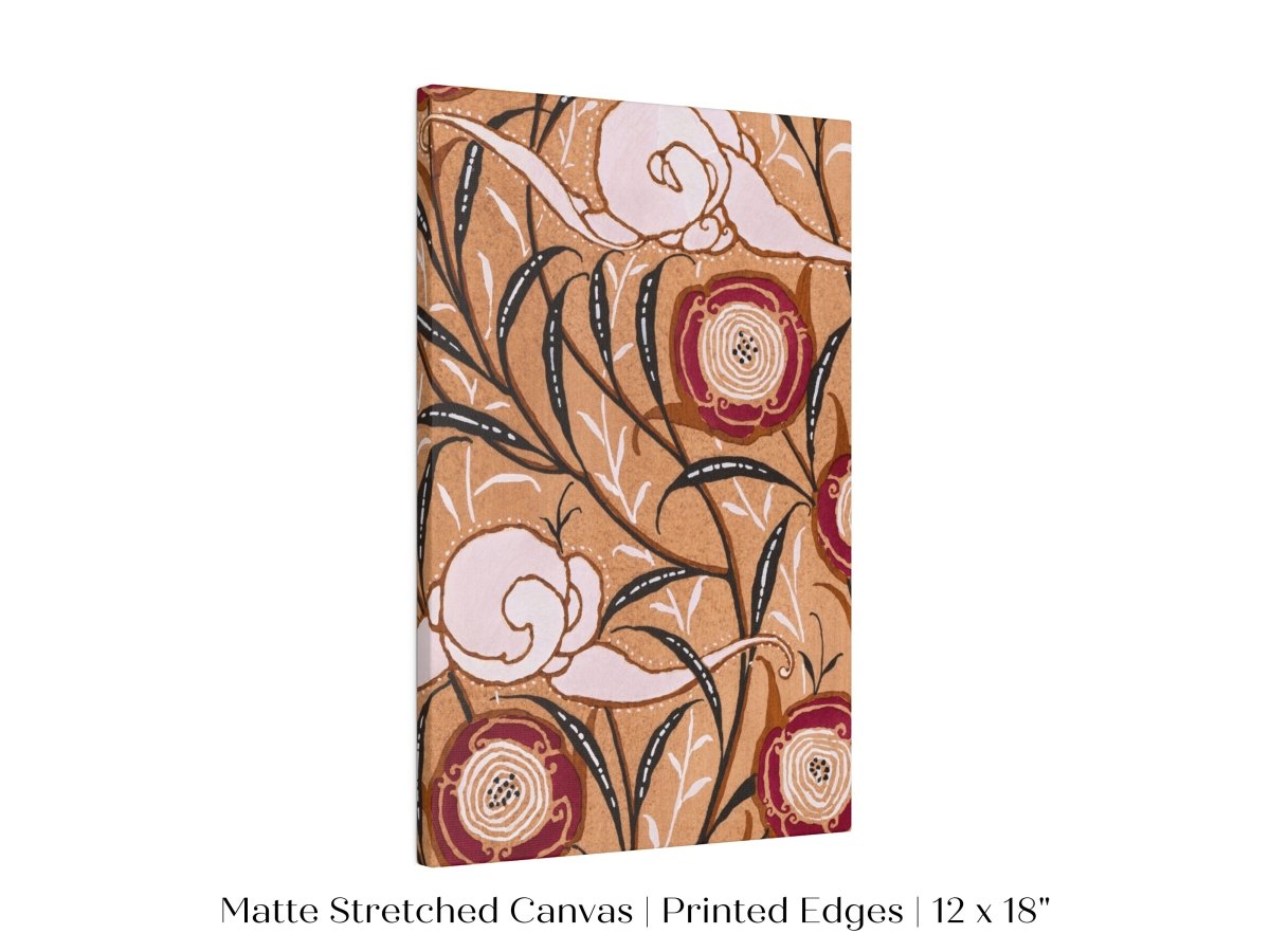 Oriental Art Nouveau Textile Stencil | P260 - Single Art Prints - Piccolo Fiore Prints