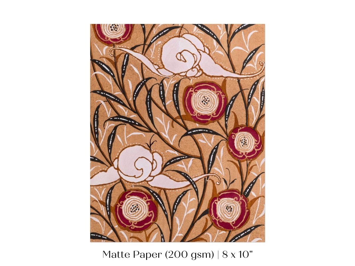 Oriental Art Nouveau Textile Stencil | P260 - Single Art Prints - Piccolo Fiore Prints