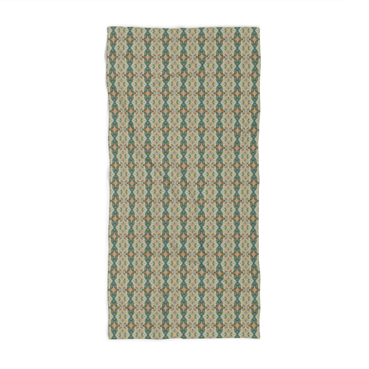Ortensia Retro Floral Damask Stripe in Muted Green | Bath Towel - Bath Towel - Piccolo Fiore Prints