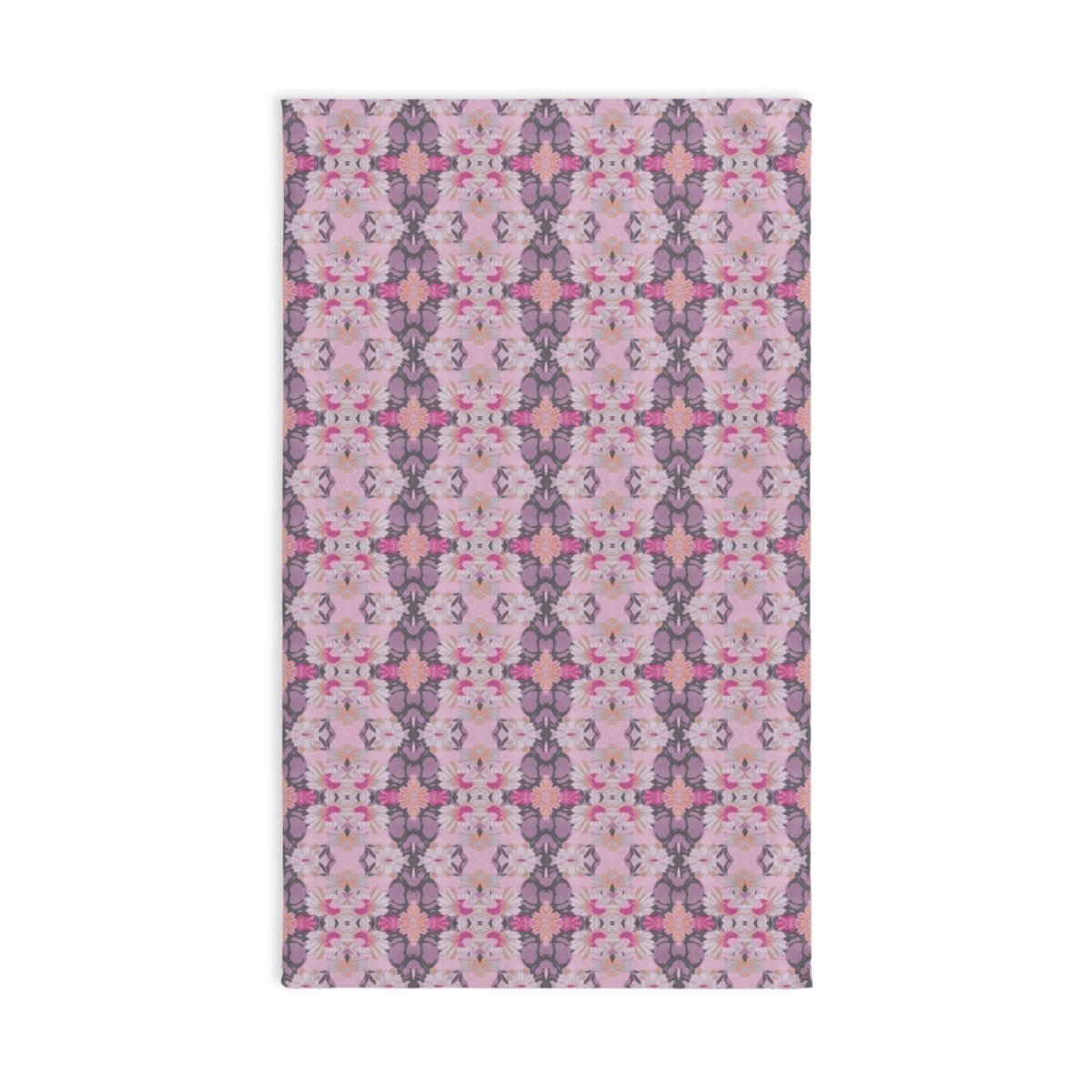 Ortensia Retro Floral Damask Stripe in Pink and Purple | Hand Towel - Hand Towel - Piccolo Fiore Prints