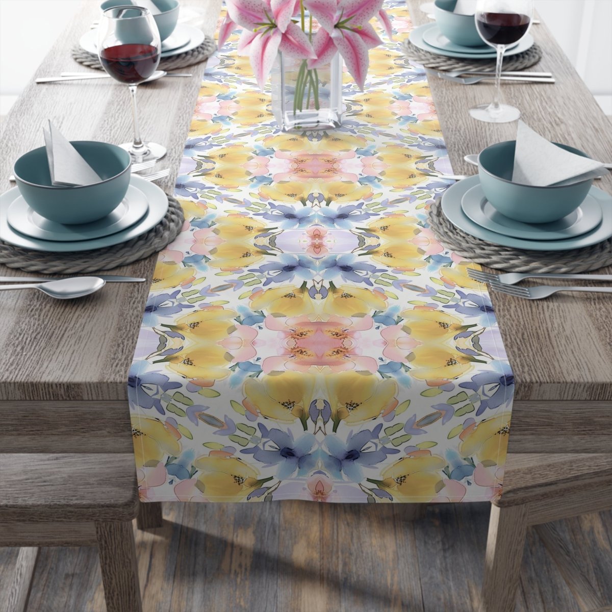 Oval Floral Bloom | Table Runner - Table Runner - Piccolo Fiore Prints