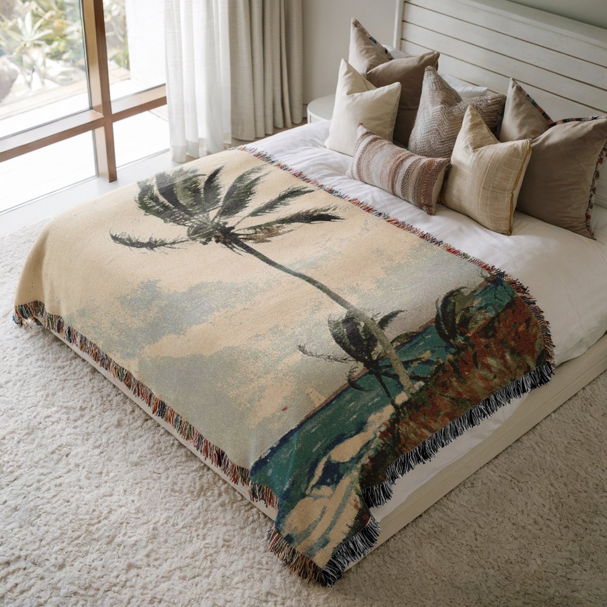 Palm Trees | Woven Blanket - Woven Blanket - Piccolo Fiore Prints