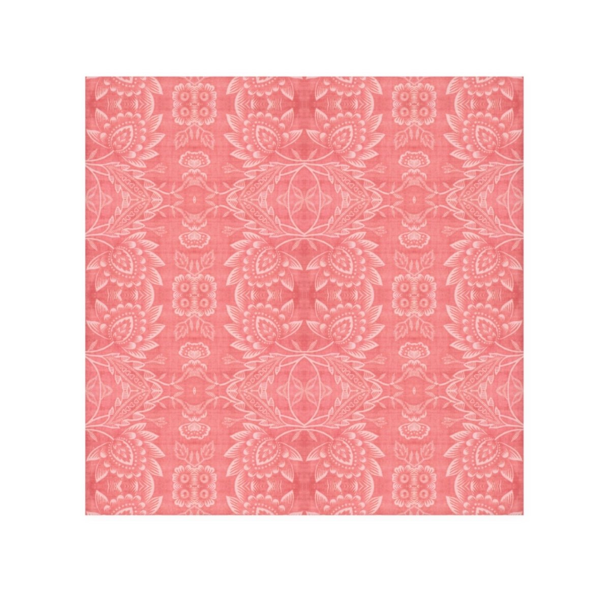 Paloma Floral Damask Stripe in Coral Red | Face Towel - Face Towel - Piccolo Fiore Prints
