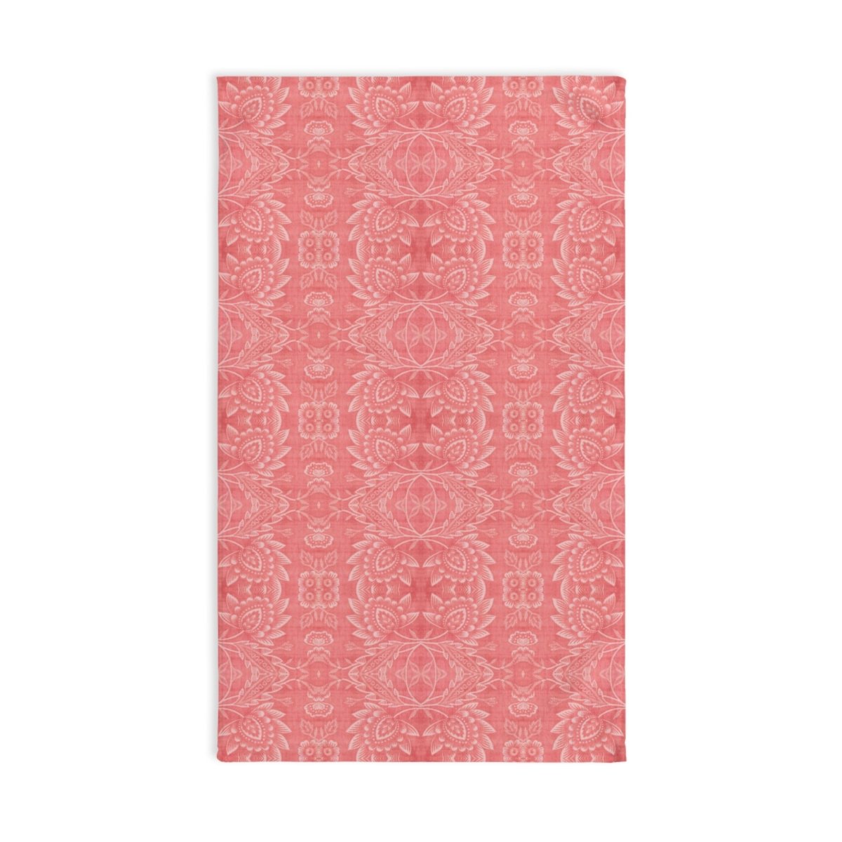 Paloma Floral Damask Stripe in Coral Red | Hand Towel - Hand Towel - Piccolo Fiore Prints