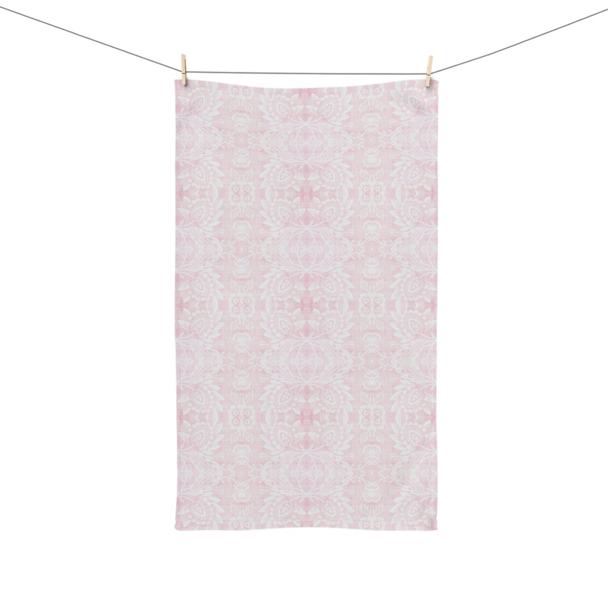 Paloma Floral Damask Stripe in Light Pink and White | Hand Towel - Hand Towel - Piccolo Fiore Prints