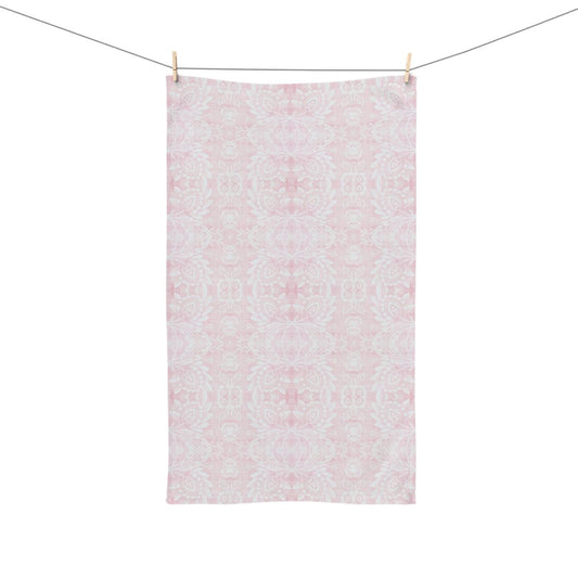 Paloma Floral Damask Stripe in Light Pink and White | Hand Towel - Hand Towel - Piccolo Fiore Prints