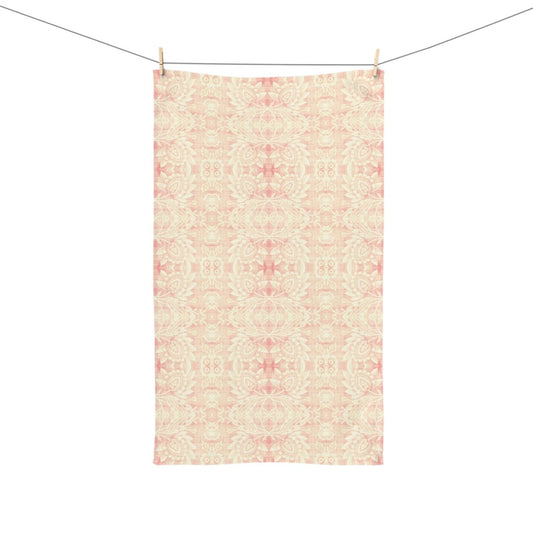 Paloma Floral Damask Stripe in Pink and Cream | Hand Towel - Hand Towel - Piccolo Fiore Prints