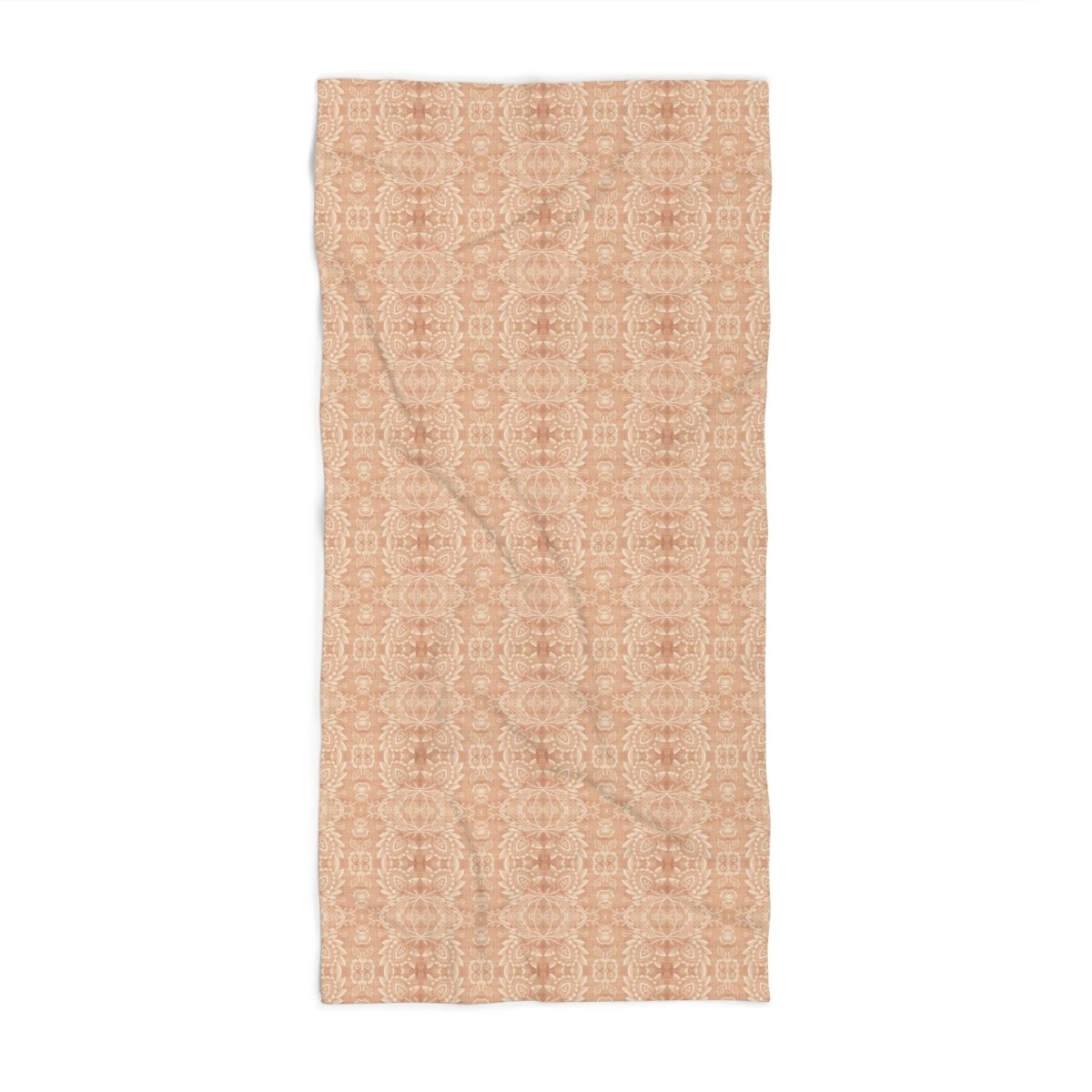 Paloma Floral Damask Stripe in Tan and Cream | Bath Towel - Bath Towel - Piccolo Fiore Prints