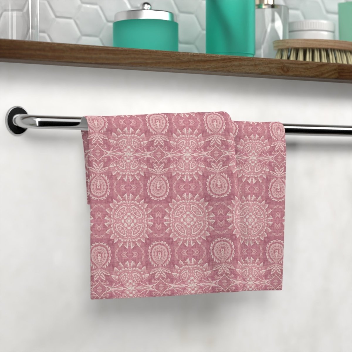 Paloma Flowers and Pineapples in Dusky Rose Pink | Face Towel - Face Towel - Piccolo Fiore Prints