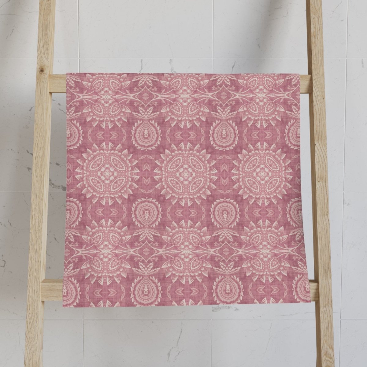 Paloma Flowers and Pineapples in Dusky Rose Pink | Hand Towel - Hand Towel - Piccolo Fiore Prints