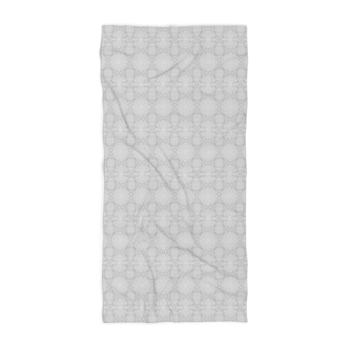 Paloma Flowers and Pineapples in Light Grey and White | Bath Towel - Bath Towel - Piccolo Fiore Prints