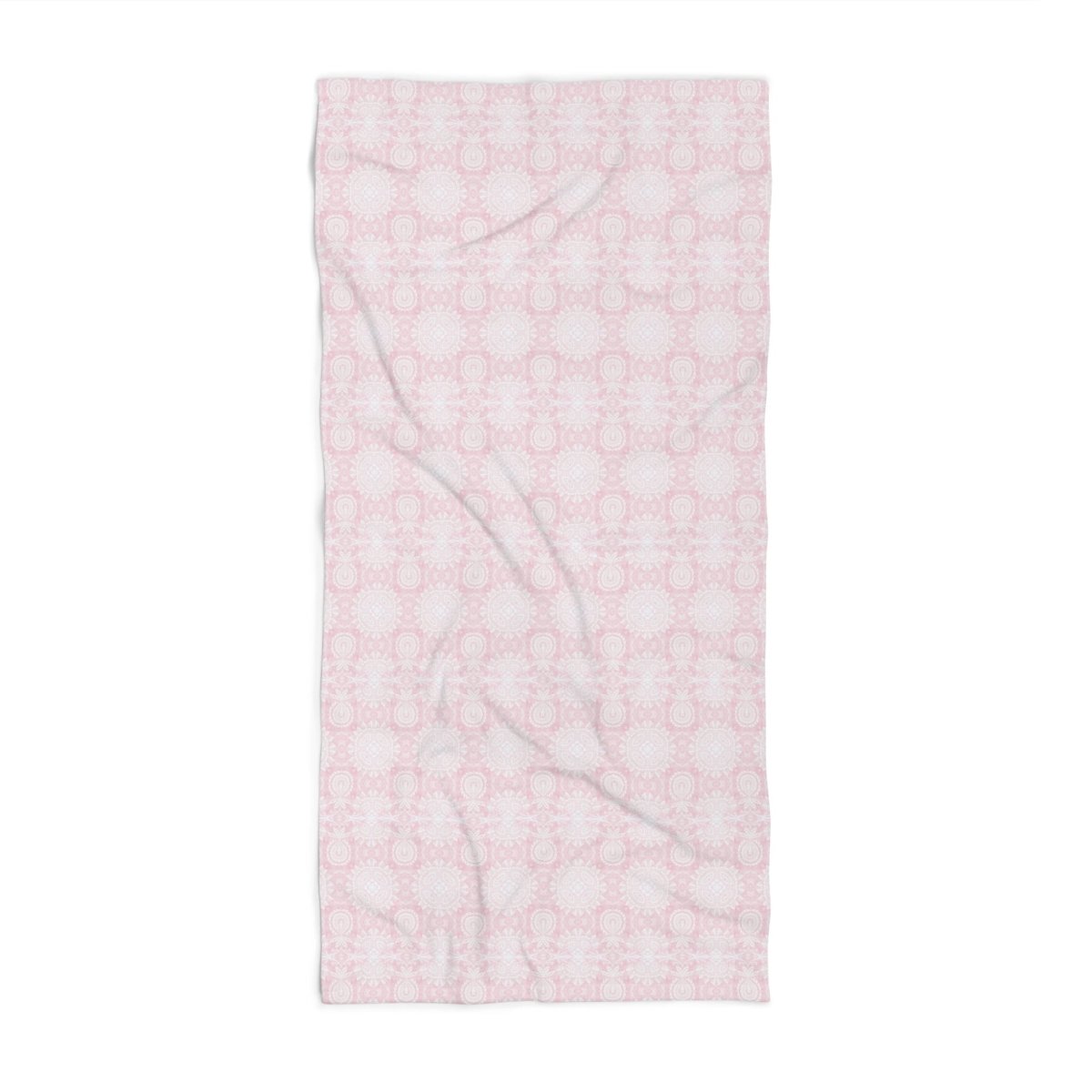Paloma Flowers and Pineapples in Light Pink and White | Bath Towel - Bath Towel - Piccolo Fiore Prints
