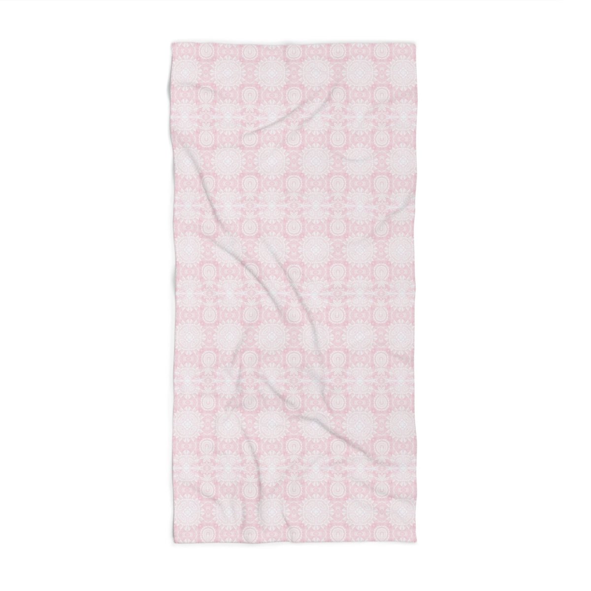 Paloma Flowers and Pineapples in Light Pink and White | Bath Towel - Bath Towel - Piccolo Fiore Prints