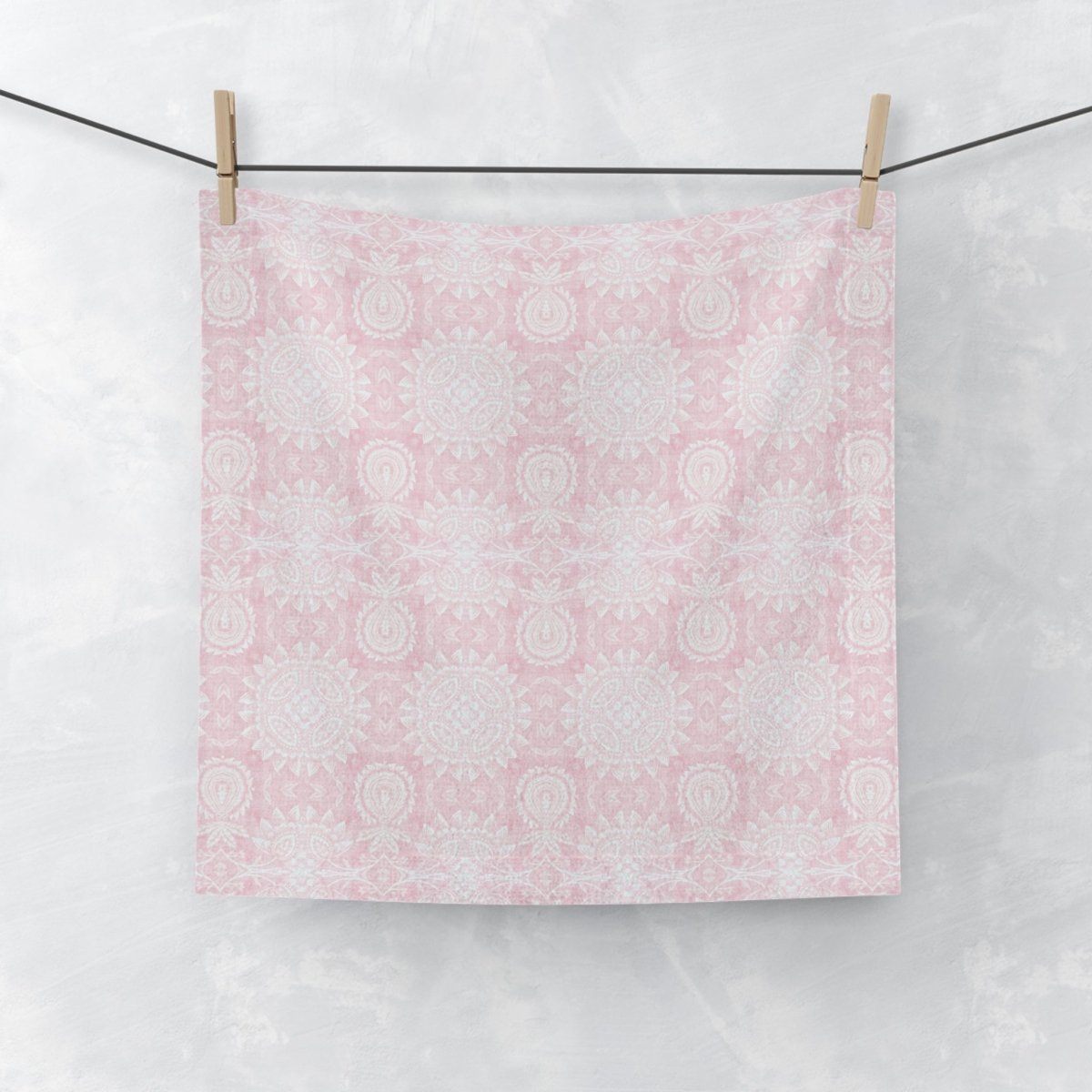 Paloma Flowers and Pineapples in Light Pink and White | Face Towel - Face Towel - Piccolo Fiore Prints