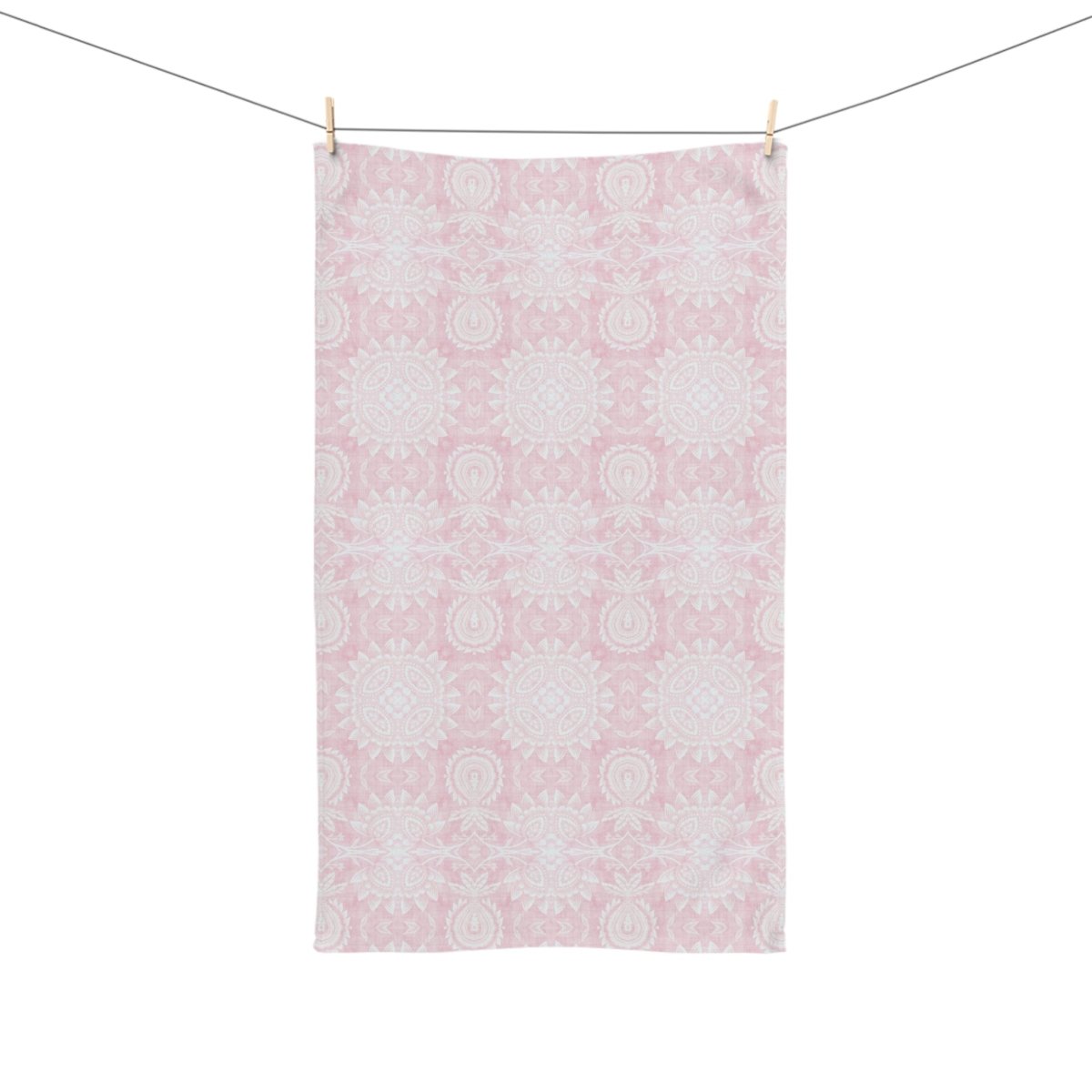Paloma Flowers and Pineapples in Light Pink and White | Hand Towel - Hand Towel - Piccolo Fiore Prints