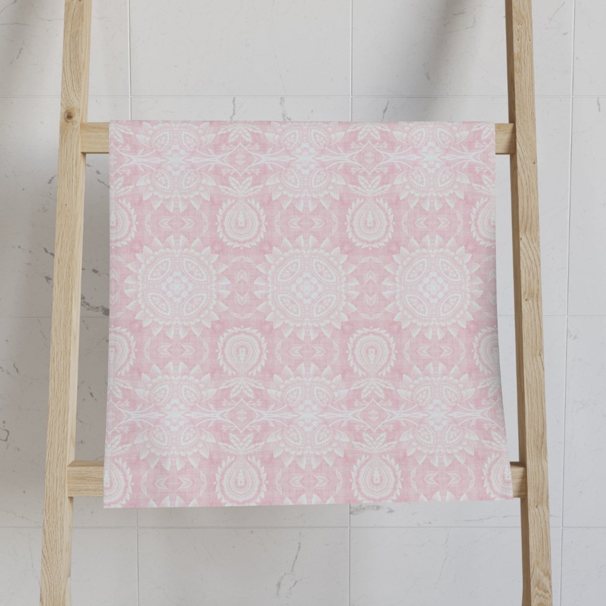 Paloma Flowers and Pineapples in Light Pink and White | Hand Towel - Hand Towel - Piccolo Fiore Prints