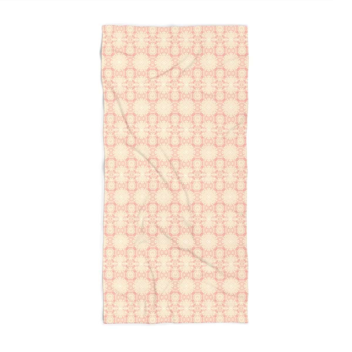 Paloma Flowers and Pineapples in Pink and Cream | Bath Towel - Bath Towel - Piccolo Fiore Prints