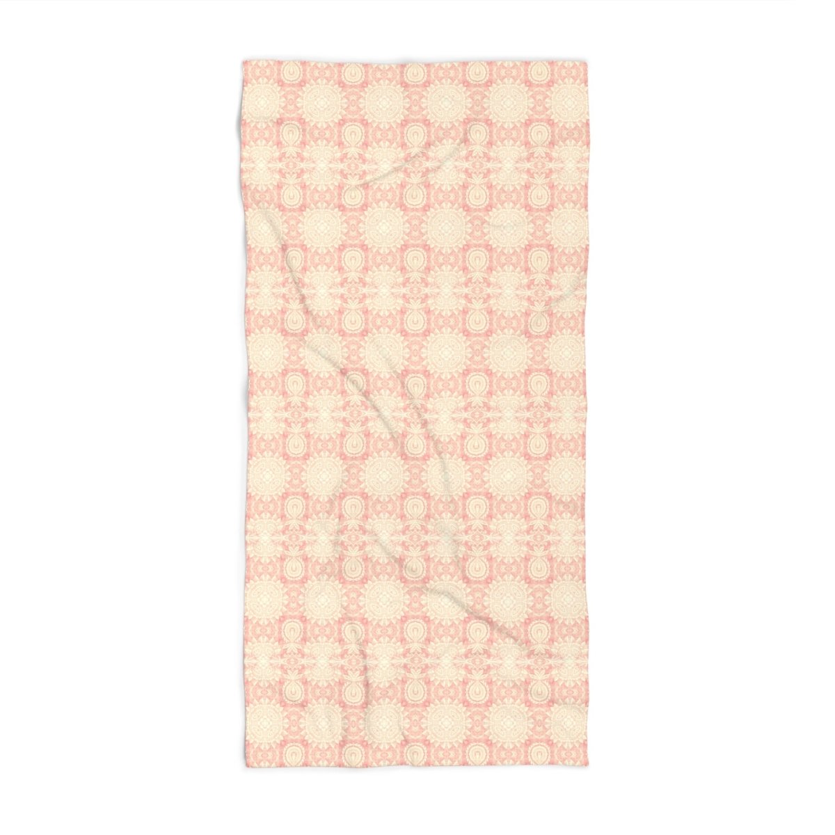 Paloma Flowers and Pineapples in Pink and Cream | Bath Towel - Bath Towel - Piccolo Fiore Prints