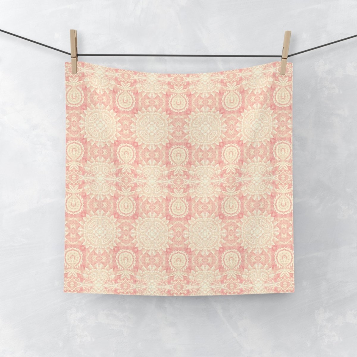 Paloma Flowers and Pineapples in Pink and Cream | Face Towel - Face Towel - Piccolo Fiore Prints