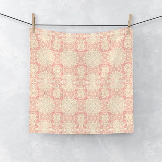 Paloma Flowers and Pineapples in Pink and Cream | Face Towel - Face Towel - Piccolo Fiore Prints