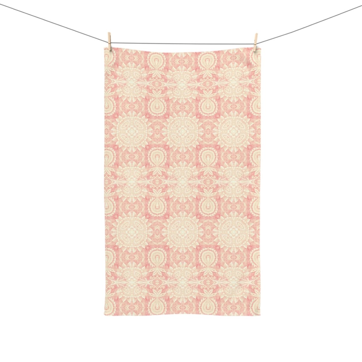 Paloma Flowers and Pineapples in Pink and Cream | Hand Towel - Hand Towel - Piccolo Fiore Prints