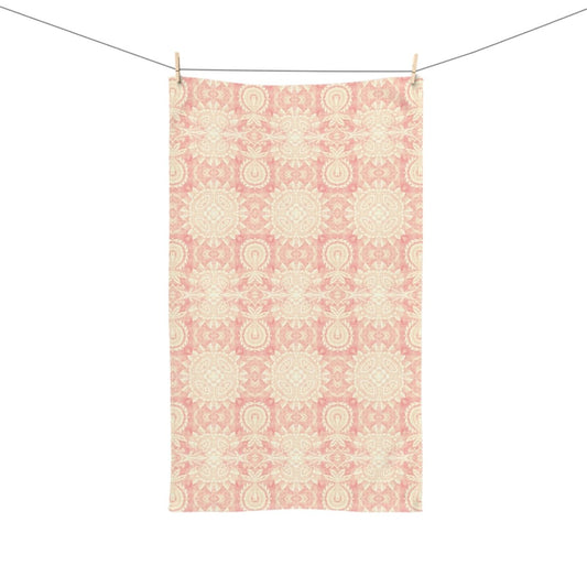 Paloma Flowers and Pineapples in Pink and Cream | Hand Towel - Hand Towel - Piccolo Fiore Prints