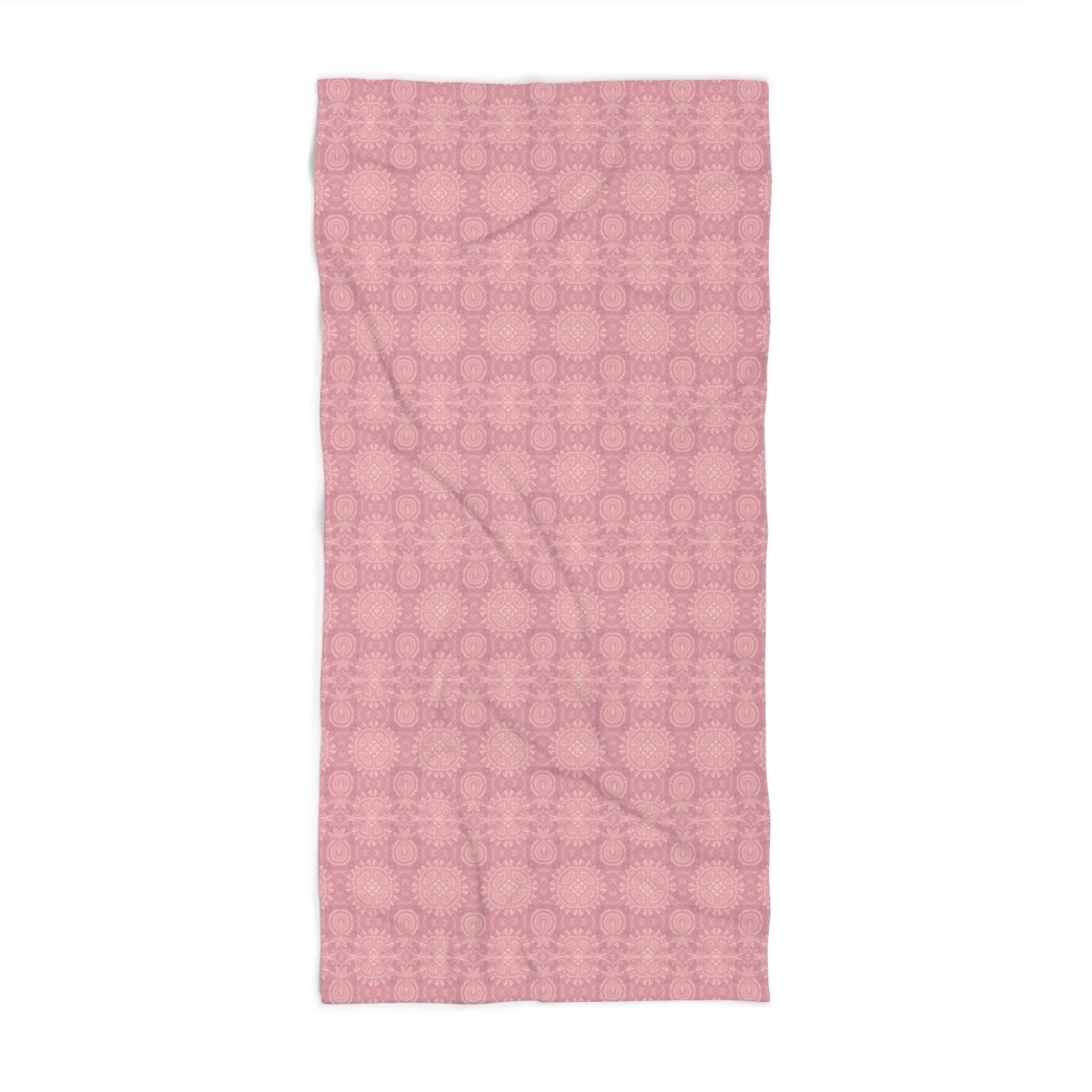 Paloma Flowers and Pineapples in Rose Pink and Cream | Bath Towel - Bath Towel - Piccolo Fiore Prints