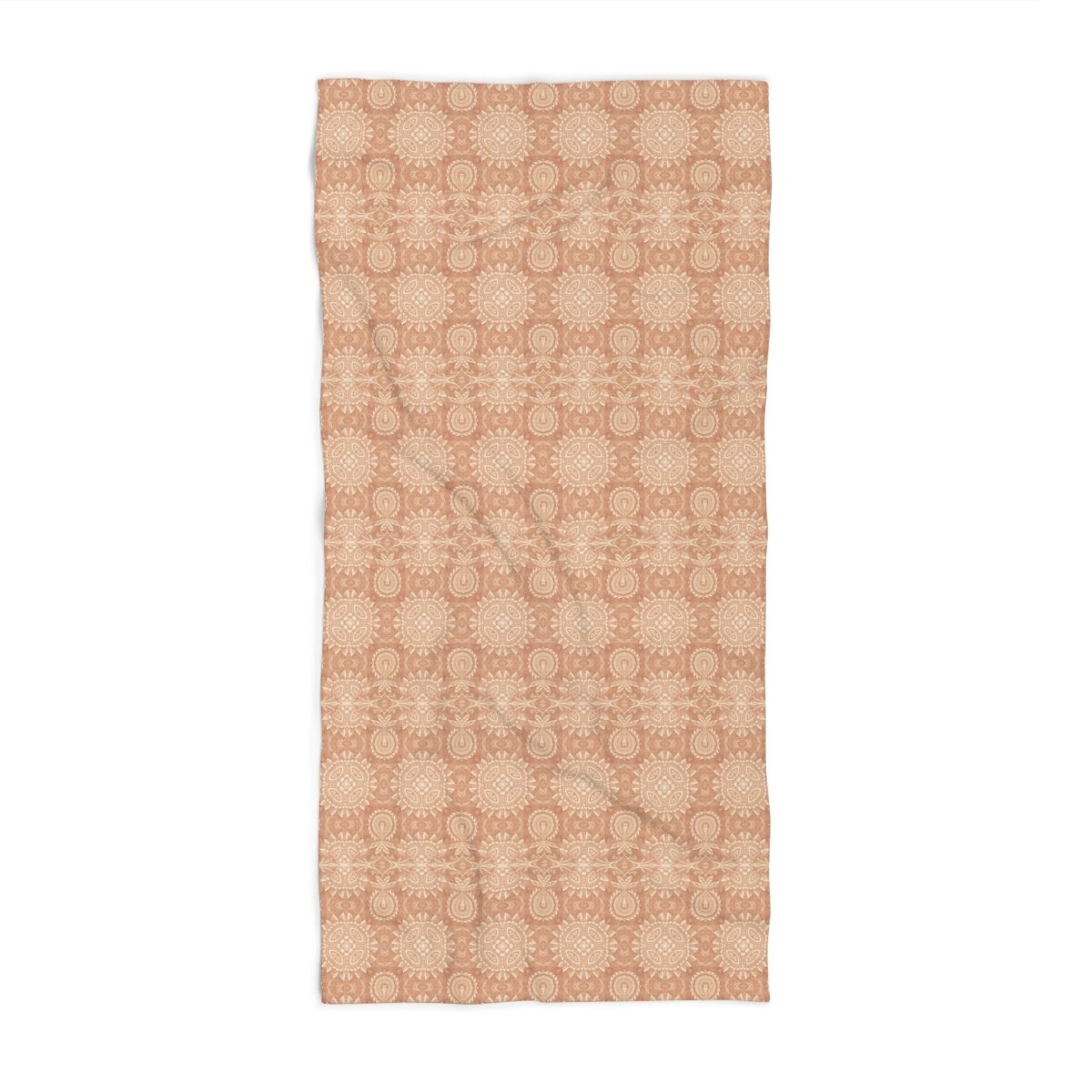 Paloma Flowers and Pineapples in Tan and Cream | Bath Towel - Bath Towel - Piccolo Fiore Prints